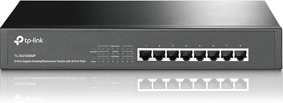 TP-Link TL-SG1008MP 8 Port Gigabit PoE Switch, 8 PoE+ Ports @126W, Plug & Play, Limited Lifetime Protection, Desktop/ Rackmount, Prioritized Power Supply, Sturdy Metal, Shielded Ports