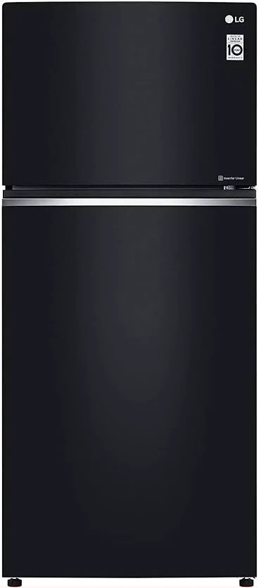 LG 506-Litres Fridge GN-C702SGGU; Black Curved Glass Top Freezer Refrigerator , Net Capa (506),with Inverter Linear Compressor & DoorCooling+