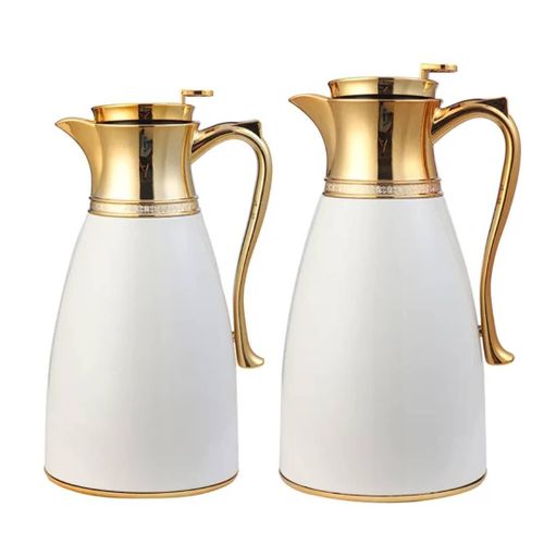 2pcs Set Of 1L&0.7L Vacuum Flask Middle East Pattern Thermos Flask Thermal Coffee Carafe Glass Bottle Insulated Jug Tea Water Tea Hot Drink Dispenser
