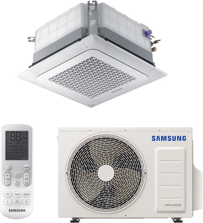 Samsung 18000 BTU AC052RNNDKG / RXADKG Mini 4-Way Cassette Type Inverter Air Conditioner, 600x600cm, R32, HP, 5.2Kw