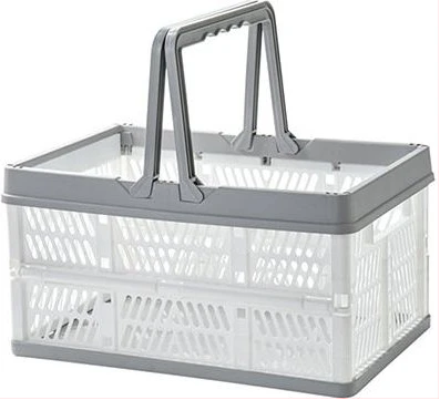 Foldable Storage Basket Kitchen Fruit Toy Holder Cosmetic Container Shelf Box-White