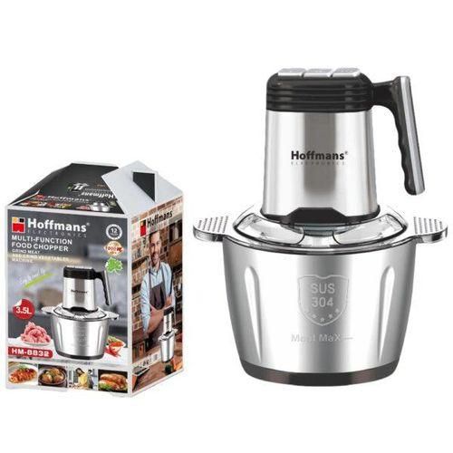 Hoffmans 3.5L Stainless Steel Meat Grinder Vegetable Chopper Silicer Mincer Multi-Function Food Processor - Silver