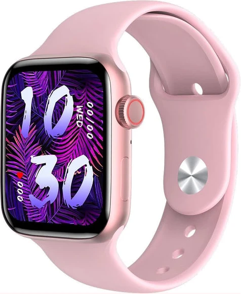 HW22 Pro Max - Smart Watch Series 7, Bluetooth Call Waterproof with Silicone Band and Full Touch Screen, 45MM, Pink