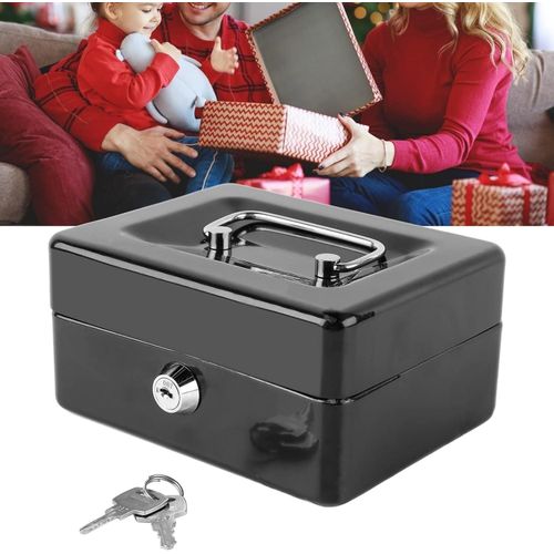25x20x9 cm JT250 Robust Metal Cash Box, Secure Money Storage with Lock and Key - Versatile Solution for Home and Travel