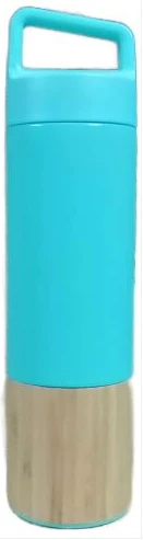 Double Wall Bamboo Insulated Vacuum Flask With Tea Infuser, 500ml- Multi-colour.