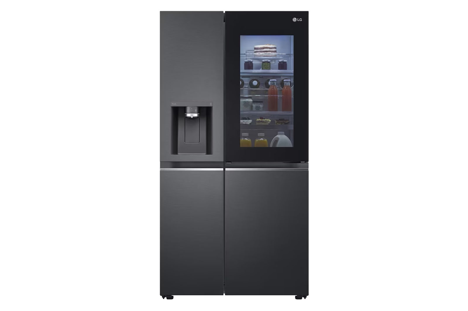 LG 674L Side by Side Fridge GC-X257CQES- InstaView, UVnano™ Dispenser, HygieneFresh+™, Water & Ice Dispenser, Child Lock, ThinQ Refrigerator - Matte Black