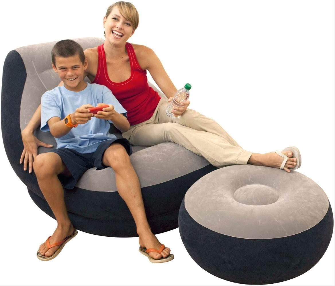 Inflatable Ultra Lounge Chair And Ottoman Set