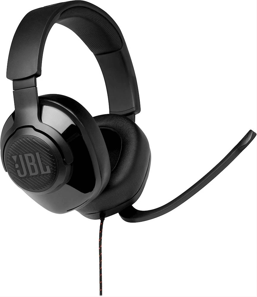 JBL Quantum 200 Gaming Headphones, Wired Over Ear Gaming Headphones with mic - Black