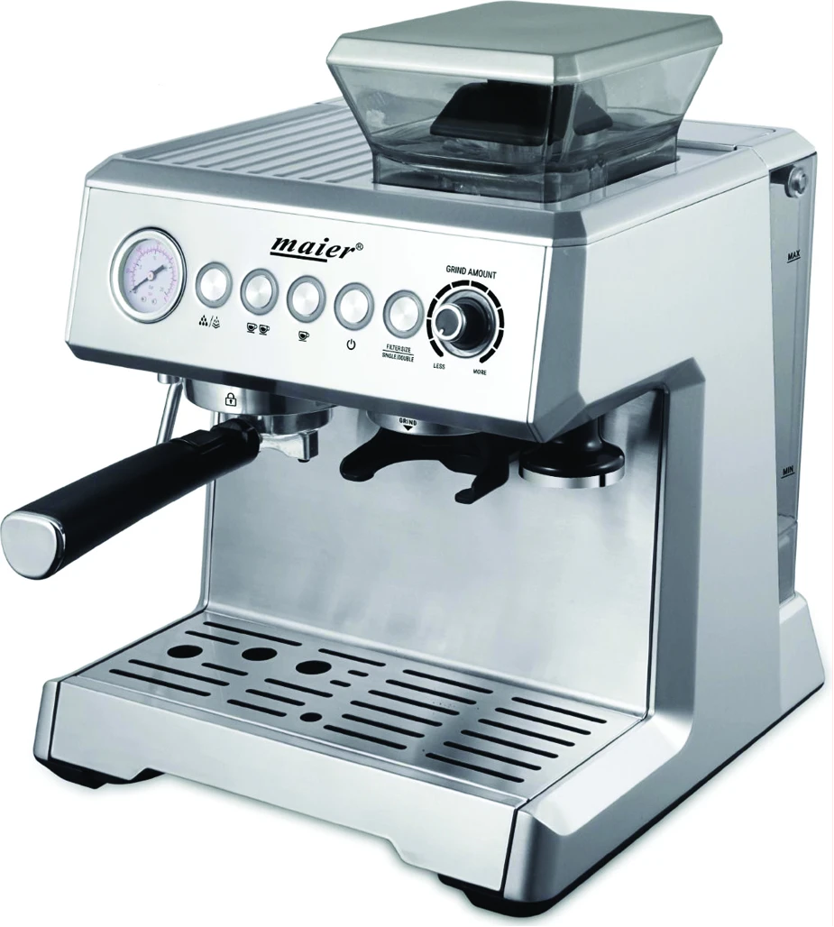 Maier Pump Steam Coffee, Espresso and Cappuccino Maker Machine MR-5455 -Silver