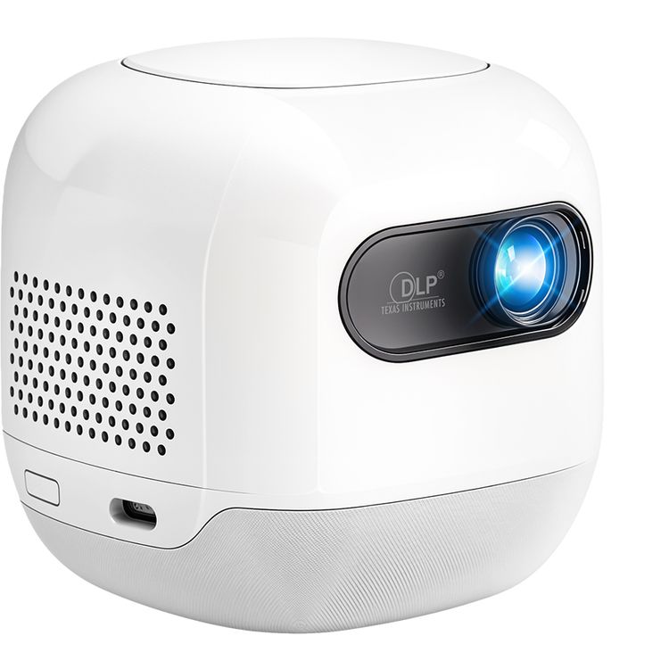 Powerology Mini Beam Portable Projector with Up to 200 Inches Screen Size, 1280 x 720 pixels Native Resolution, 8700mAh Battery Capacity, Up to 3 Hours Working Time, 100 ANSI Lumens Brightness, 2GB RA