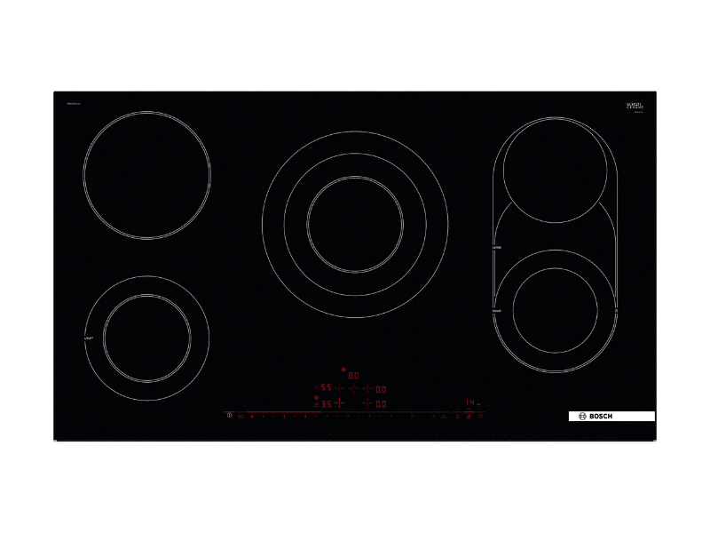 Buy new Bosch Series 8 90 cm Built-In Electric Ceramic Hob PKM975DK1D; Glass-Ceramic Surface, DirectSelect Touch Controls in Uganda - - Free Delivery > Long warranty > Lifetime After-sales Support