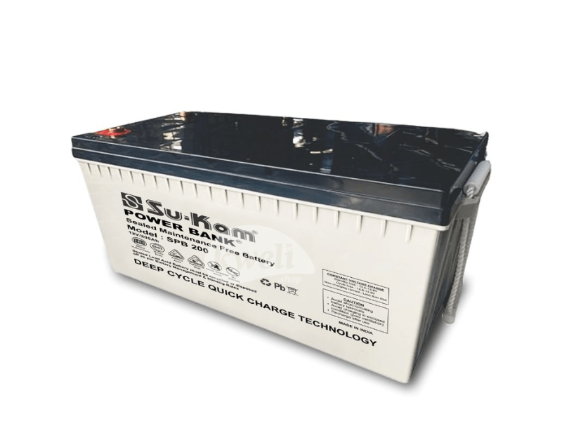 Buy new Su-Kam 200Ah 12V Sealed Maintenance-Free Deep Cycle Battery SPB200; 2.4kWh Capacity, VRLA Technology, Long Backup & Safe Design in Uganda - - Free Delivery > Long warranty > Lifetime After-sal