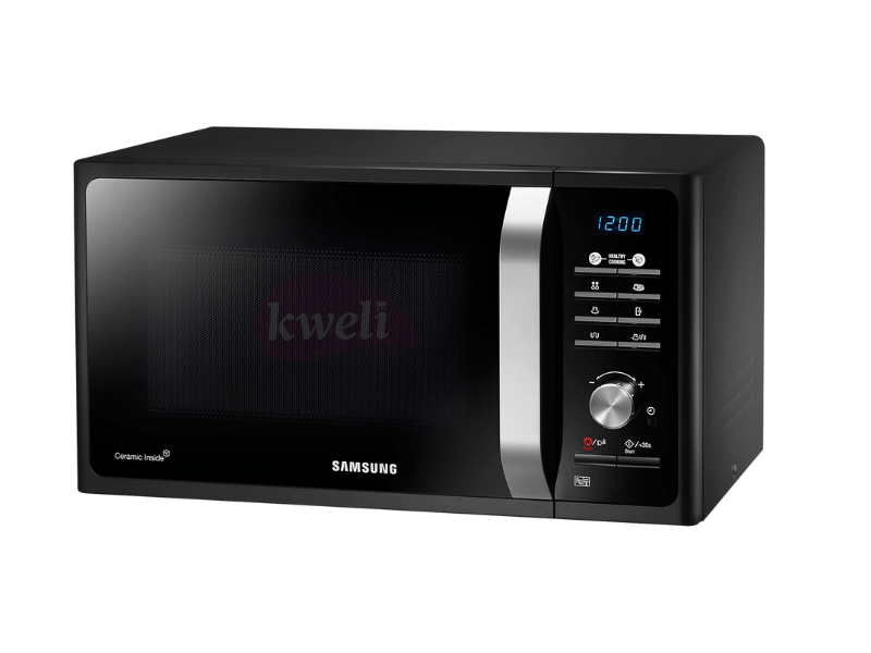 Buy new Samsung 23-Litre Grill Microwave Oven MG23F301TAK - 1200watts, Ceramic Enamel Interior in Uganda - - Free Delivery > Long warranty > Lifetime After-sales Support