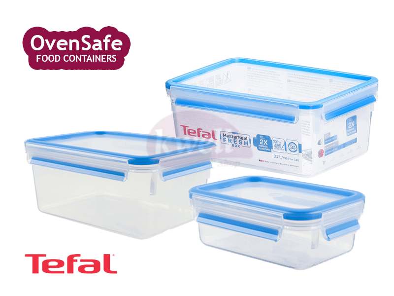 Buy new Tefal Plastic Food Storage Containers, Oven safe Containers, BPA-free, Set of 3 2.3 liters (K3021512), 3.7 liters (k3022012), 5.5-liter (K3022512) in Uganda - - Free Delivery > Long warranty >