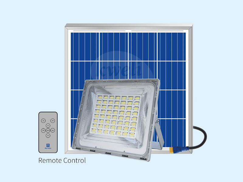 Buy new Blue Carbon 60W 5000-Lumen LED Solar Flood Light WaWa Light 6.0; 120W Solar Panel, 65Ah Lithium Battery, IP65 Waterproof, Auto Dusk-to-Dawn Operation, Remote Control in Uganda - - Free Deliver