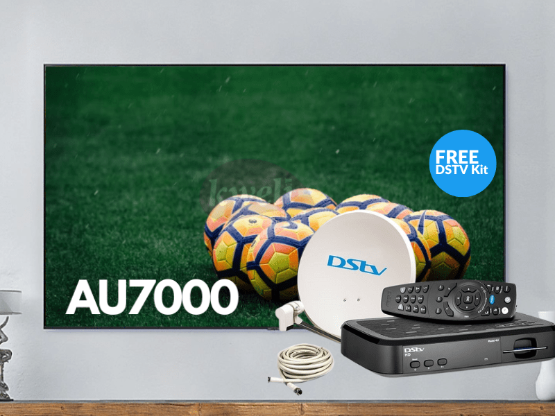 Buy new Samsung 43 inch Smart TV UA43AU7000 with Full DStv Kit; 4K UHD Smart TV, Bluetooth, Phone Mirror with Tap-View, Free-to-Air, Bluetooth. in Uganda - - Free Delivery > Long warranty > Lifetime A