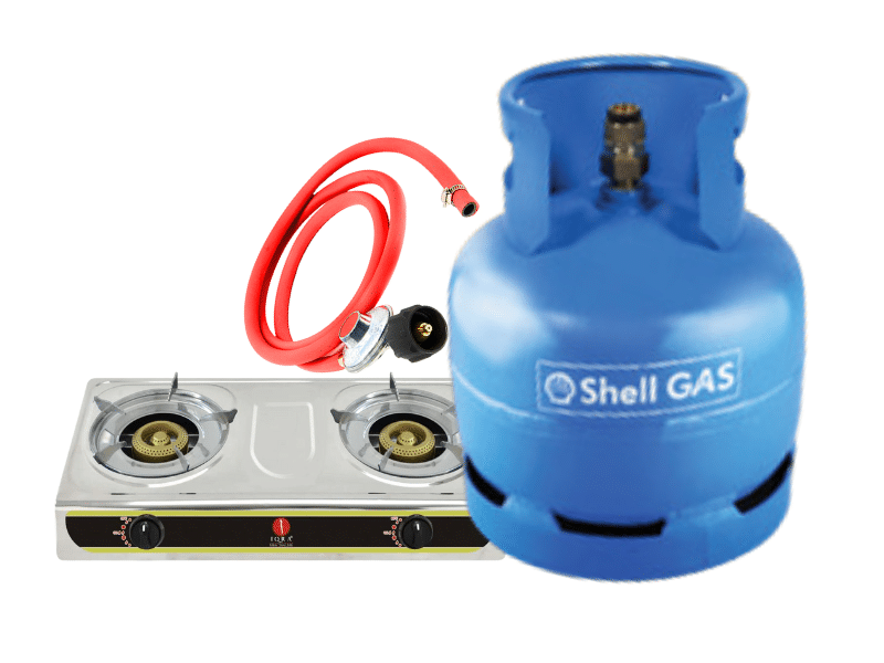 Buy new IQRA 2 Burner Gas Stove with Shell 6kg Gas Cylinder + Regulator, Hosepipe in Uganda - - Free Delivery > Long warranty > Lifetime After-sales Support