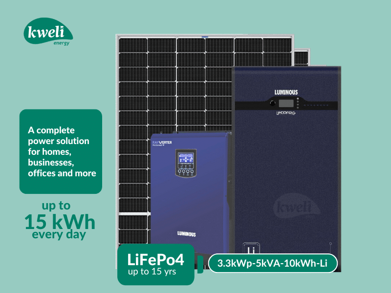 Buy new Kweli Energy 3.3kWp-5kVA48-10kWh-Lithium Hybrid Solar System; Complete Solar System for home or business in Uganda - - Free Delivery > Long warranty > Lifetime After-sales Support