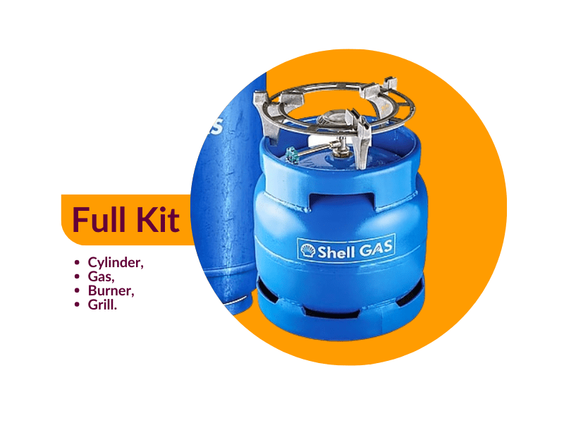 Buy new Shell Gas 6kg Full Kit; Gas Cylinder, Gas (6kg), Burner, Grill - Ready to Cook in Uganda - - Free Delivery > Long warranty > Lifetime After-sales Support