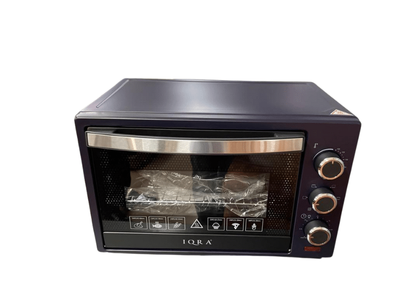 Buy new Iqra 19L Premium Electric Oven IQ-EO22; 1280W, 60-min Timer, Rotisserie, Oven Lamp, Baking Tray, Grill Wire Rack in Uganda - - Free Delivery > Long warranty > Lifetime After-sales Support