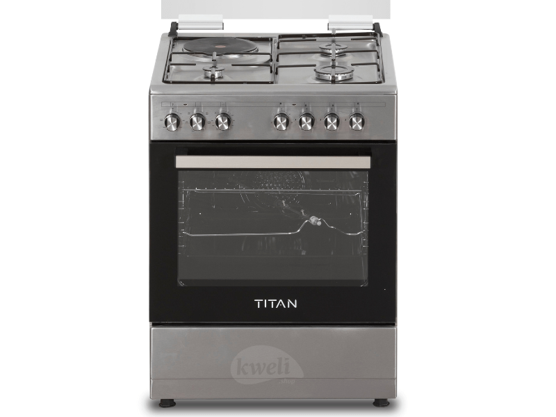 Buy new Titan 3 Gas + 1 Electric Cooker TN-FC6310XBS; 60cm Cooker, Electric Oven & Grill, Rotisserie in Uganda - - Free Delivery > Long warranty > Lifetime After-sales Support