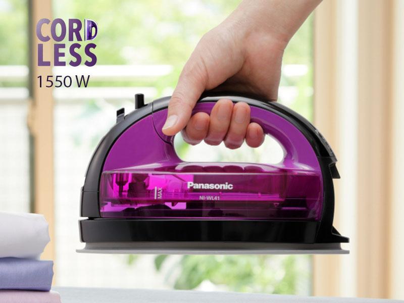 Buy new Panasonic Cordless Steam Iron with Ceramic Soleplate, 1550 watts Black Purple Color - NI-WL41VTH in Uganda - - Free Delivery > Long warranty > Lifetime After-sales Support