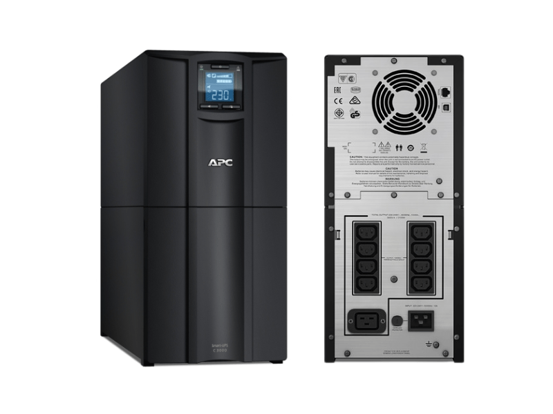 Buy Genuine APC 3kVA 2.1kWatt Smart-UPS SMC3000I; Tower, 230V, 8x IEC C13+1x IEC C19 outlets, USB and Serial communication, AVR, Graphic LCD in Uganda