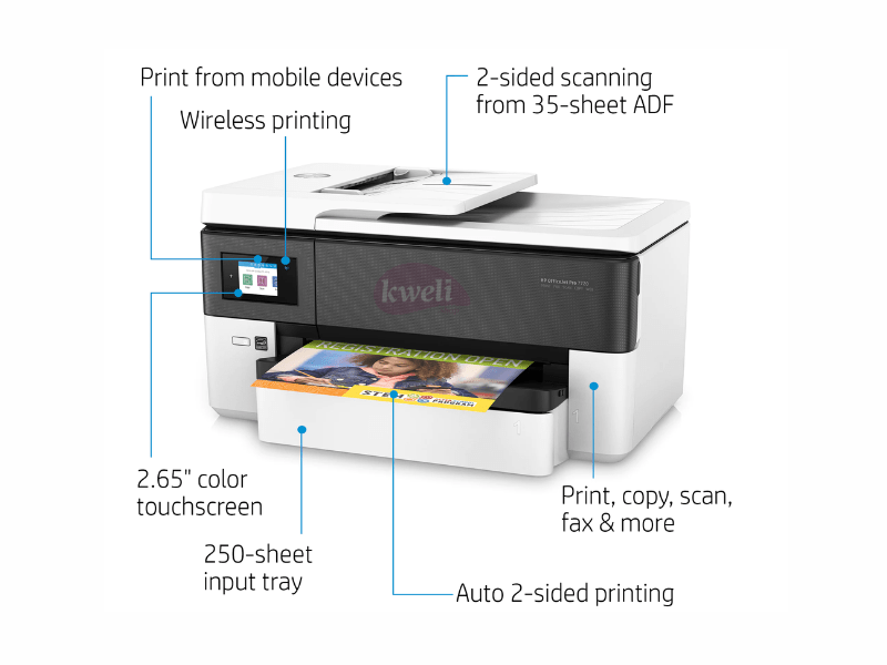 Buy new HP OfficeJet Pro 7720 All-in-One A4/A3 Wireless Printer; Colour Print, Copy, Scan, Fax, WIFI in Uganda - - Free Delivery > Long warranty > Lifetime After-sales Support
