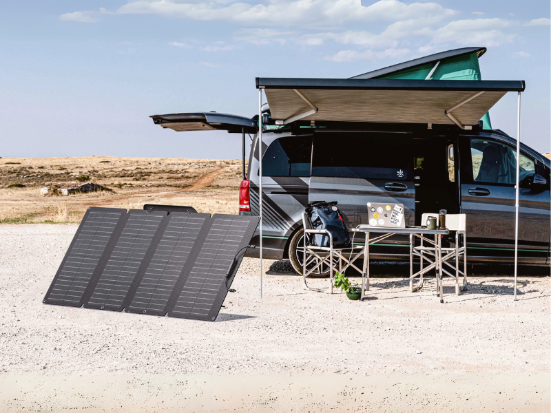 Buy new EcoFlow 160-Watt Portable Solar Panel; Foldable Design, IP68 Waterproof Rating, Adjustable Kickstand Case, Voc 21.4V, Vmp 18.2V, Imp 8.8A in Uganda - - Free Delivery > Long warranty > Lifetime