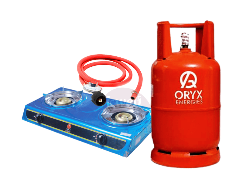 Buy Oryx Gas 13kg New Full Set with 2 Burner Gas Stove - Ready to Cook in Kampala - kweli.shop