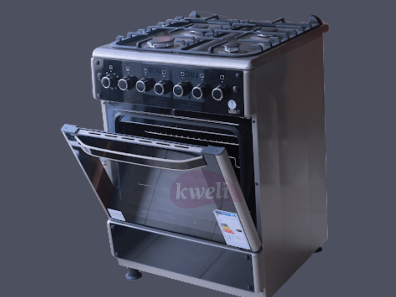 Buy new IQRA 60cm Gas Cooker with Gas Oven and Grill IQ-FC6001-SS; Oven Timer, Cast Iron Pan Support in Uganda - - Free Delivery > Long warranty > Lifetime After-sales Support