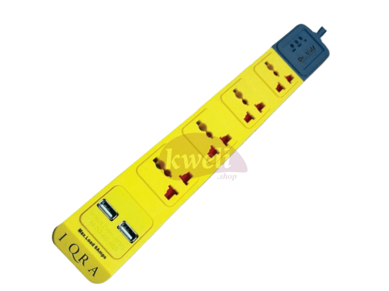 Buy new Dr Volt Smart Extension Cable with Complete Surge Protection IQ-EP4.2UK USB-13A; 2 USB Ports, 4 Ports, 13Amps, 3m Cable, Max Load 2860 watts in Uganda - - Free Delivery > Long warranty > Lifet