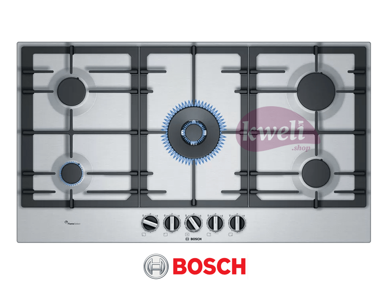 Buy new Bosch Gas Hob, 5 Gas, 90cm Stainless steel - PCR9A5B90 in Uganda - - Free Delivery > Long warranty > Lifetime After-sales Support