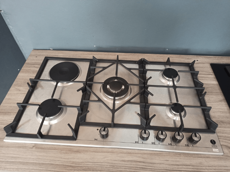 Buy new IQRA Built-in Hob MOON 9L3GTP - 90cm, 4 Gas Burners, 1 Electric Hob Auto Ignition, Stainless Steel, Cast Iron Pan Support in Uganda - - Free Delivery > Long warranty > Lifetime After-sales Sup