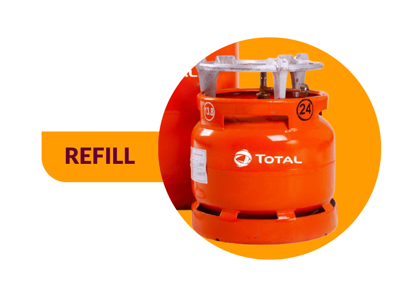 Buy new Total Gas 6kg Refill; 6kg Gas Refill, Installation in Uganda - - Free Delivery > Long warranty > Lifetime After-sales Support
