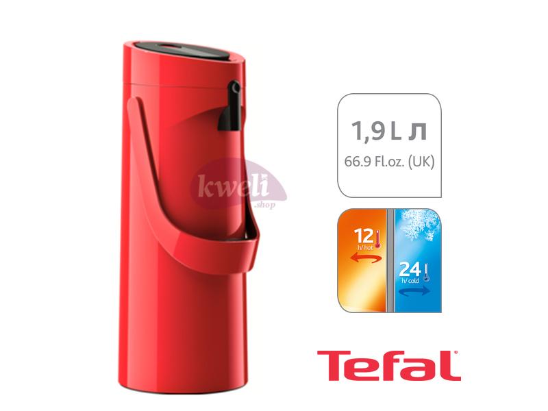 Buy new Tefal Ponza Pump, Vacuum Jug, 1.9-liter, Red - K3140314 in Uganda - - Free Delivery > Long warranty > Lifetime After-sales Support
