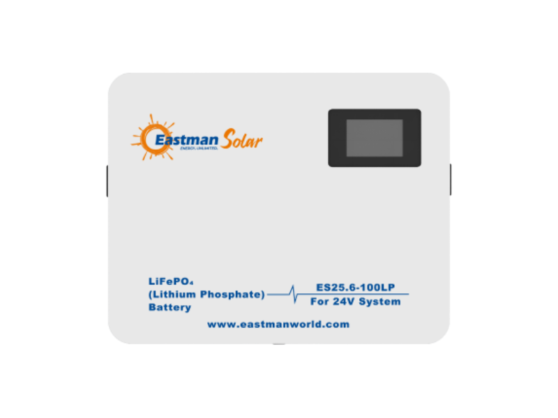 Buy Eastman 100AH 24V 2.56kWh Lithium Phosphate (LiFePO₄) Solar Battery; Built-in BMS, Over 6,000 Charge Cycles @25°C, 80% DoD, Long Lifespan, Fast Charging in Uganda & South Sudan