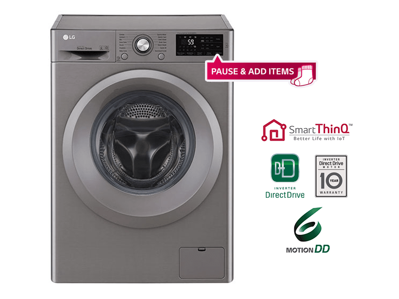 Buy new LG 6kg Front Loading Washing Machine with 'Add Items' + AI SmartThinQ™ - F2J5NNP7S in Uganda - - Free Delivery > Long warranty > Lifetime After-sales Support