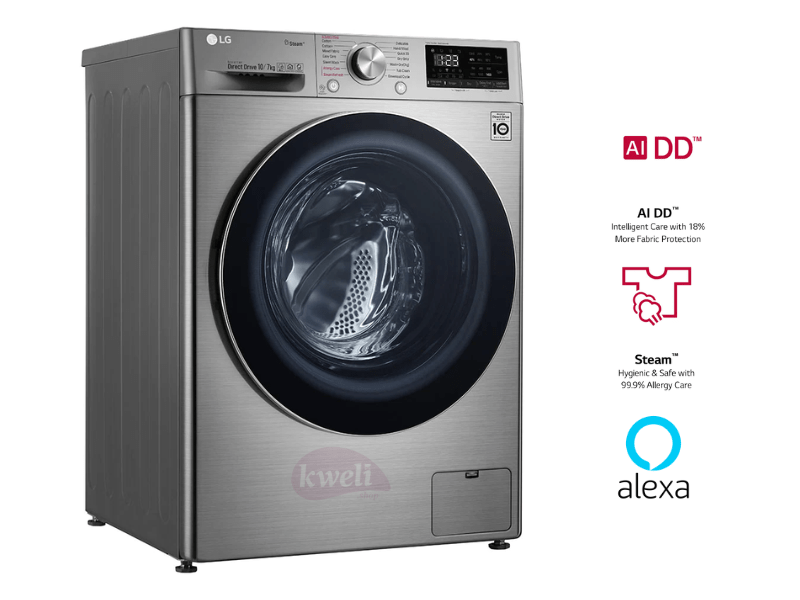 Buy new LG 10.5/7kg Front Load Washer/Dryer F4V5RGP2T; AI Direct Drive,1400 rpm, Steam, Allergy Care, Wireless Control in Uganda - - Free Delivery > Long warranty > Lifetime After-sales Support