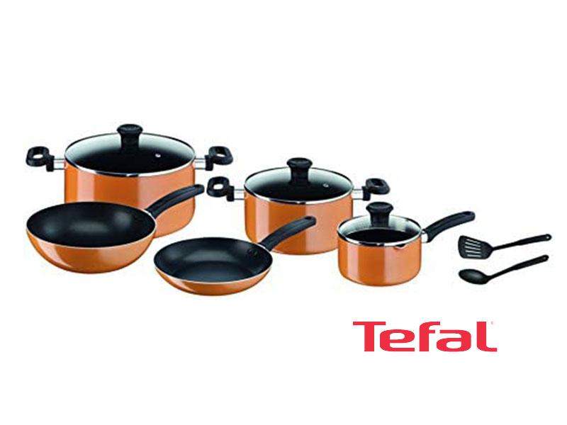 Buy new Tefal 10 pieces Prima Cooking Set, Orange/Black - B168A474; Gas and Electric in Uganda - - Free Delivery > Long warranty > Lifetime After-sales Support