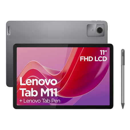 Lenovo Tab M11, 11” Display, MediaTek Helio G88 Octa-Core, 4GB RAM, 128GB SSD, 1920x1200 px, Ambient Light-Sensor, 10 Hour Battery, Comes w/Pen, Luna Grey
