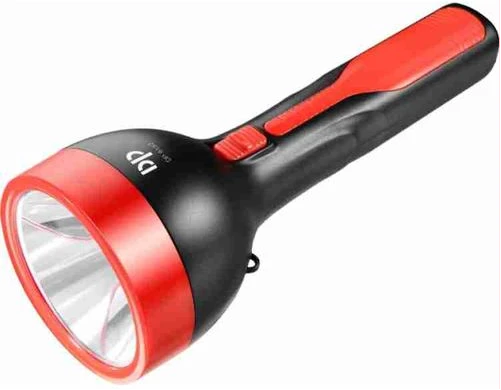 Plastic Aluminum Cup LED Light Rechargeable Torch Flashlight - Red