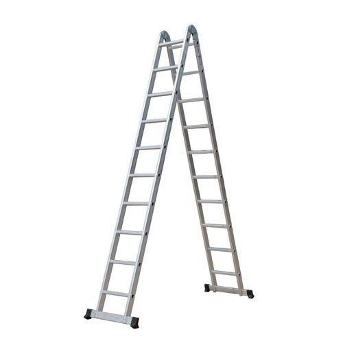 2*10 Aluminum Multipurpose Ladder with 2 Hinges - Silver