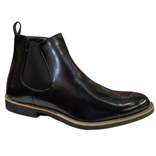 Men's Faux Leather Boots - Black