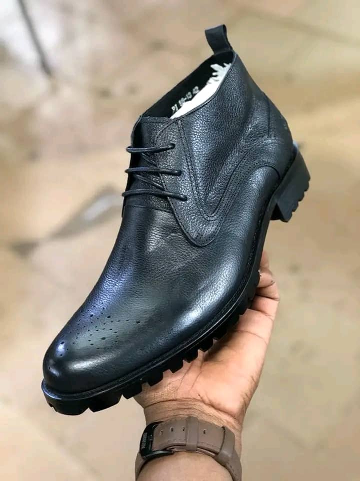 Men's Lace-up Formal Boots Shoes - Black