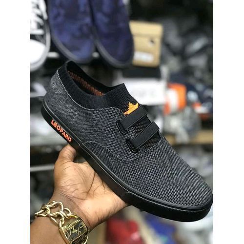 Leopard Classic Men's Casual Designer Sneakers - Grey, Black