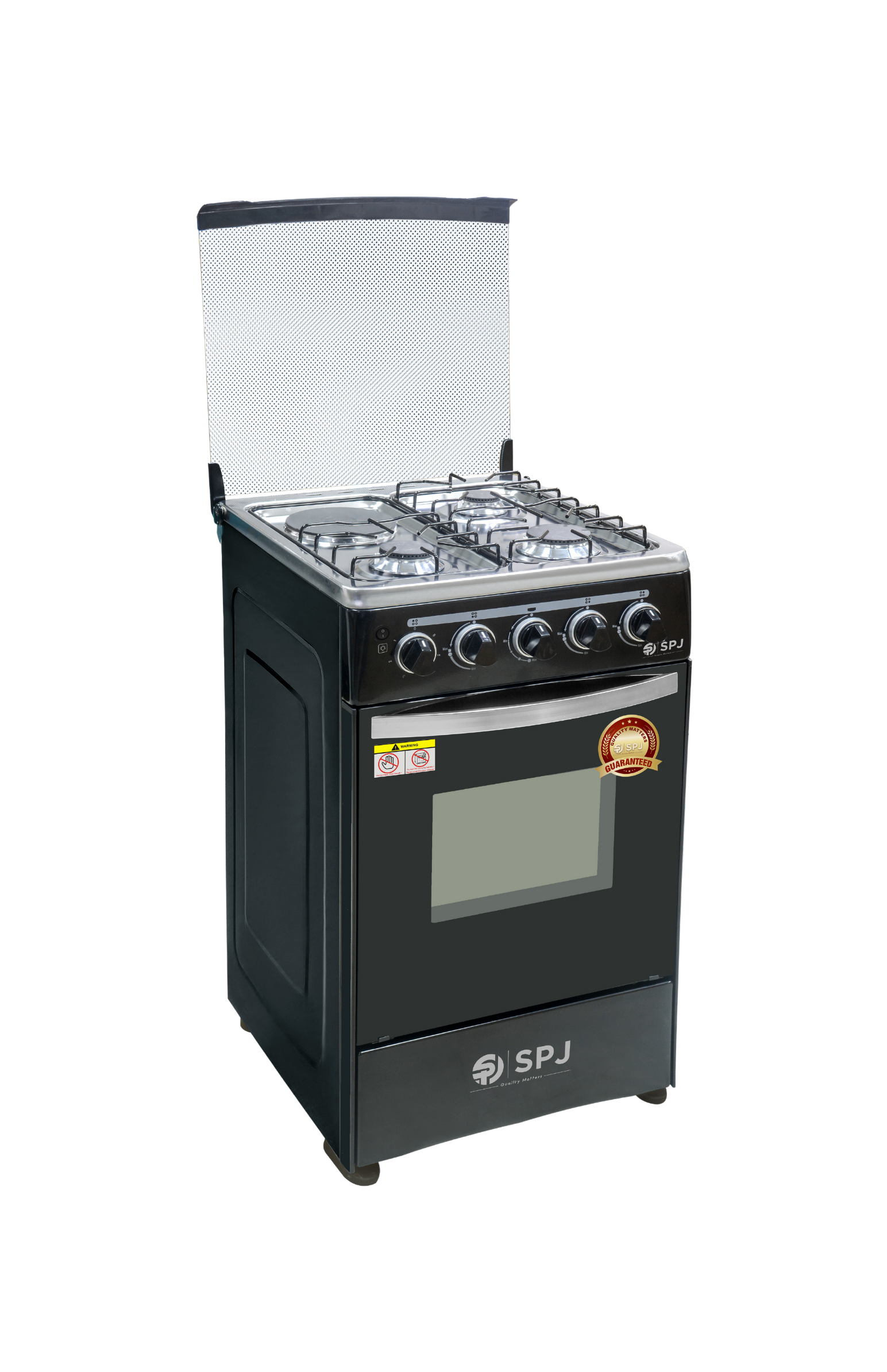 SPJ 3 Gas Burner with 1 Electric 50X50 Standing Gas Cooker – Black