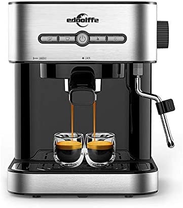 Edoolffe Espresso Coffee Machine Built-In Milk Frother 15bar Coffee Makers