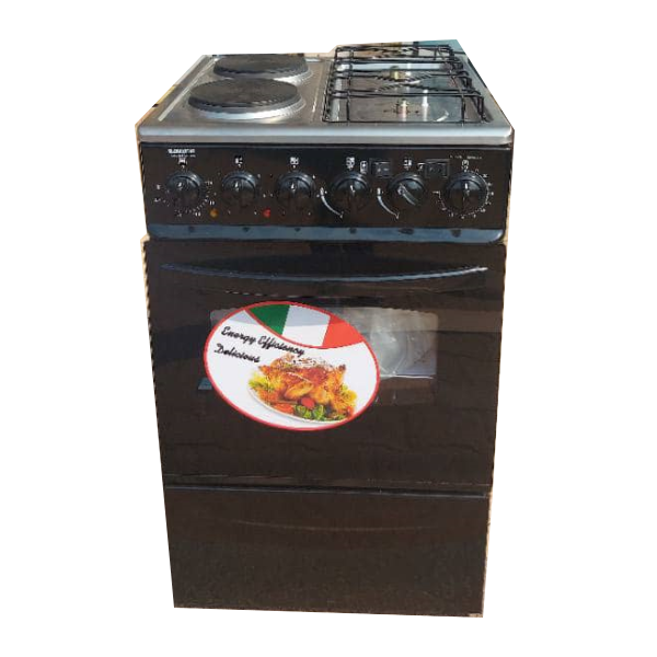 Globalstar Cooker General Two Gas + Two Electric Oven – Black