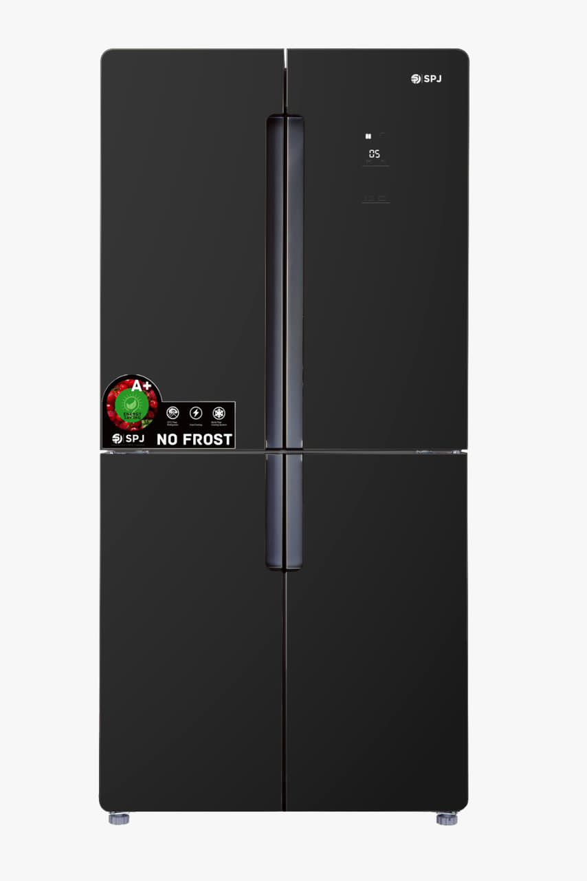 SPJ 559L 4 Door Elegant Glass Finish Refrigerator Black